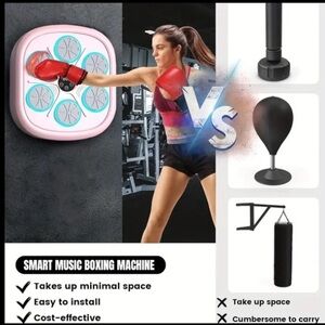 BNWT!✨ Pink Bluetooth Music Boxing Machine with Boxing Gloves 🎶🥊